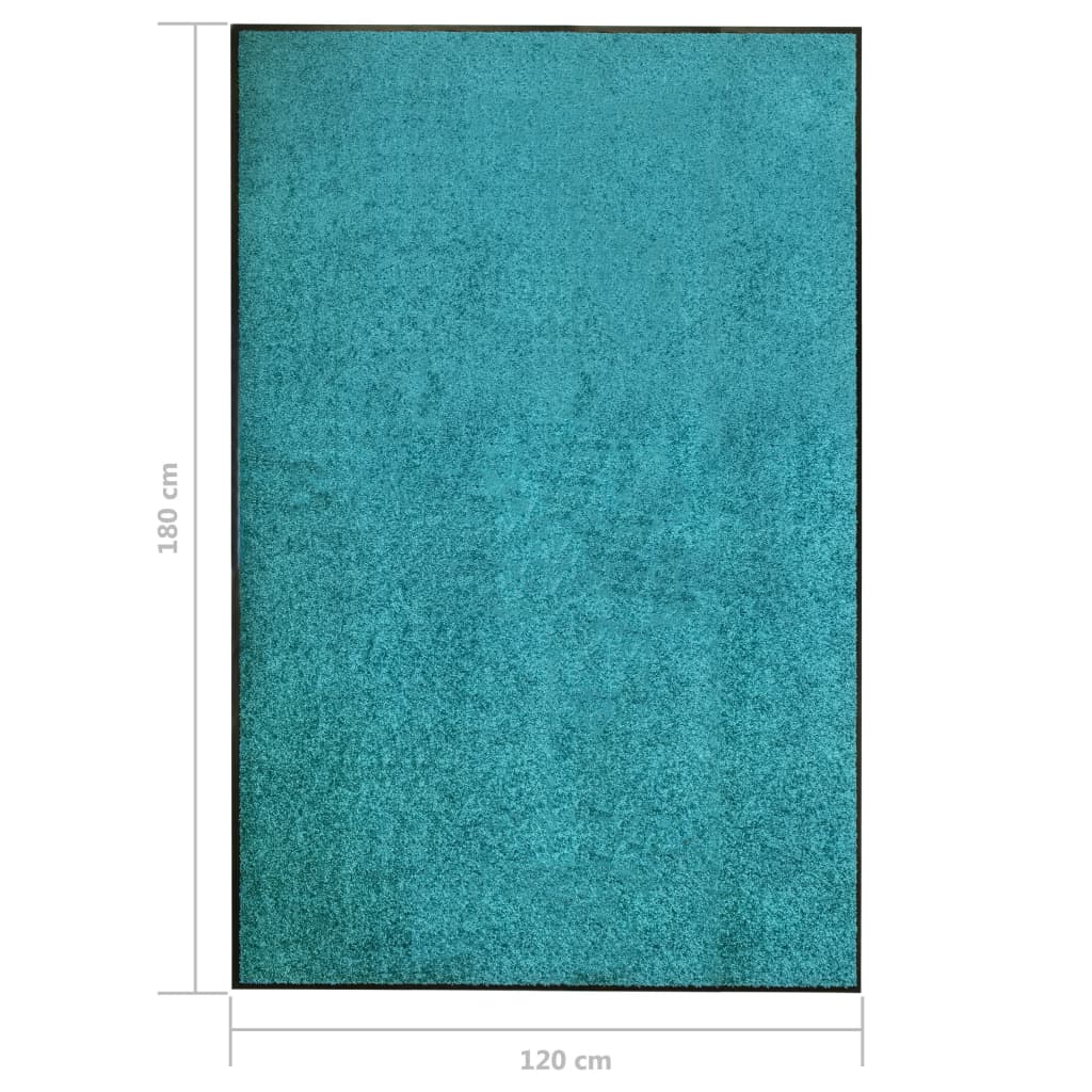 323462 vidaXL Doormat Washable Cyan 120x180 cm