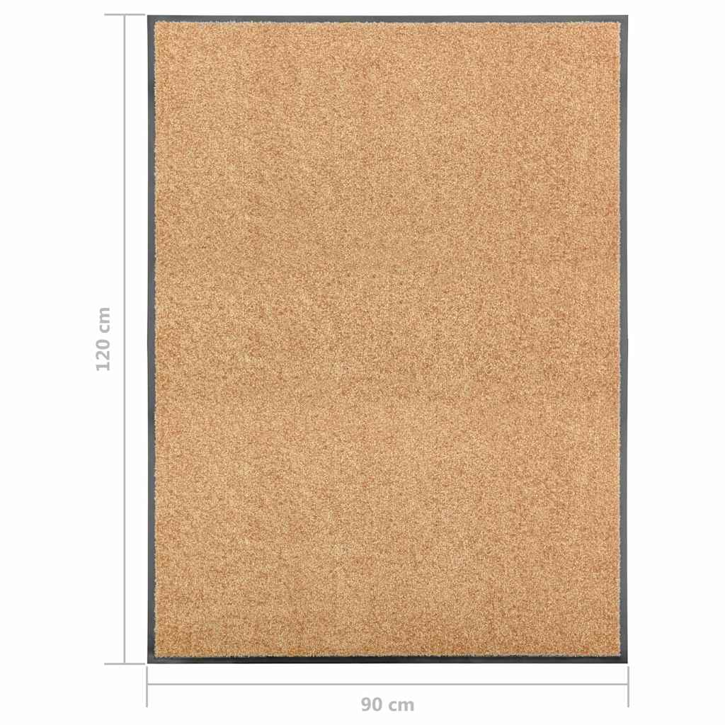 323466 vidaXL Doormat Washable Cream 90x120 cm