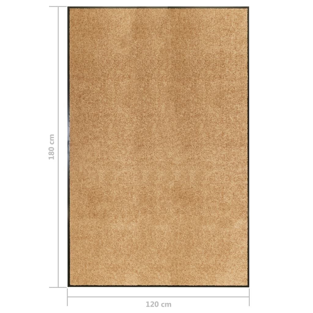323468 vidaXL Doormat Washable Cream 120x180 cm