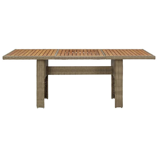 310143 vidaXL Garden Dining Table Brown 200x100x74 cm Poly Rattan 310143 vidaXL Garden Dining Table Brown 200x100x74 cm Poly Rattan