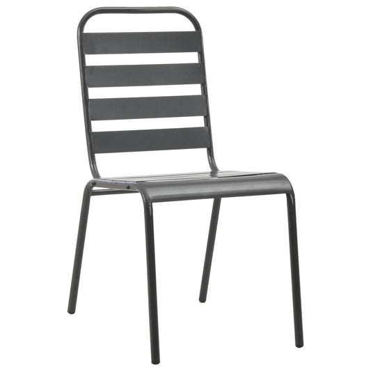 Outdoor Chairs 4 pcs Slatted Design Steel Dark Grey Outdoor Chairs 4 pcs Slatted Design Steel Dark Grey