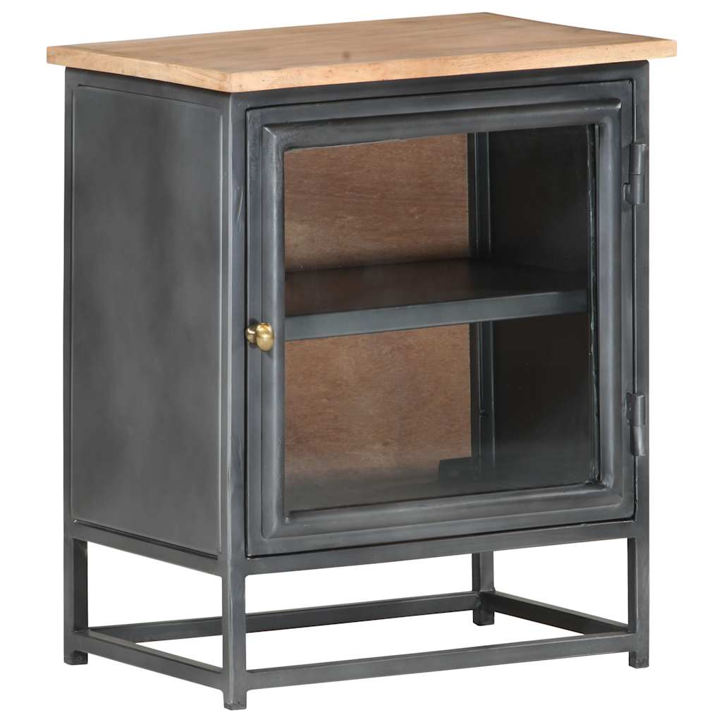 323501 vidaXL Bedside Cabinet Grey 40x30x50 cm Solid Acacia Wood
