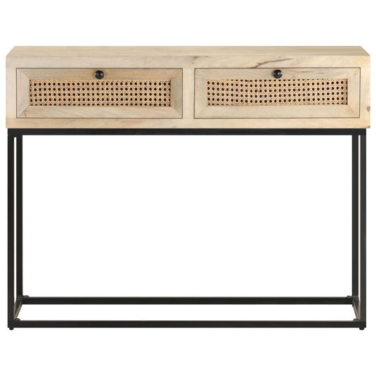 Console Table 100x35x76 cm Solid Mango Wood and Natural Cane Console Table 100x35x76 cm Solid Mango Wood and Natural Cane