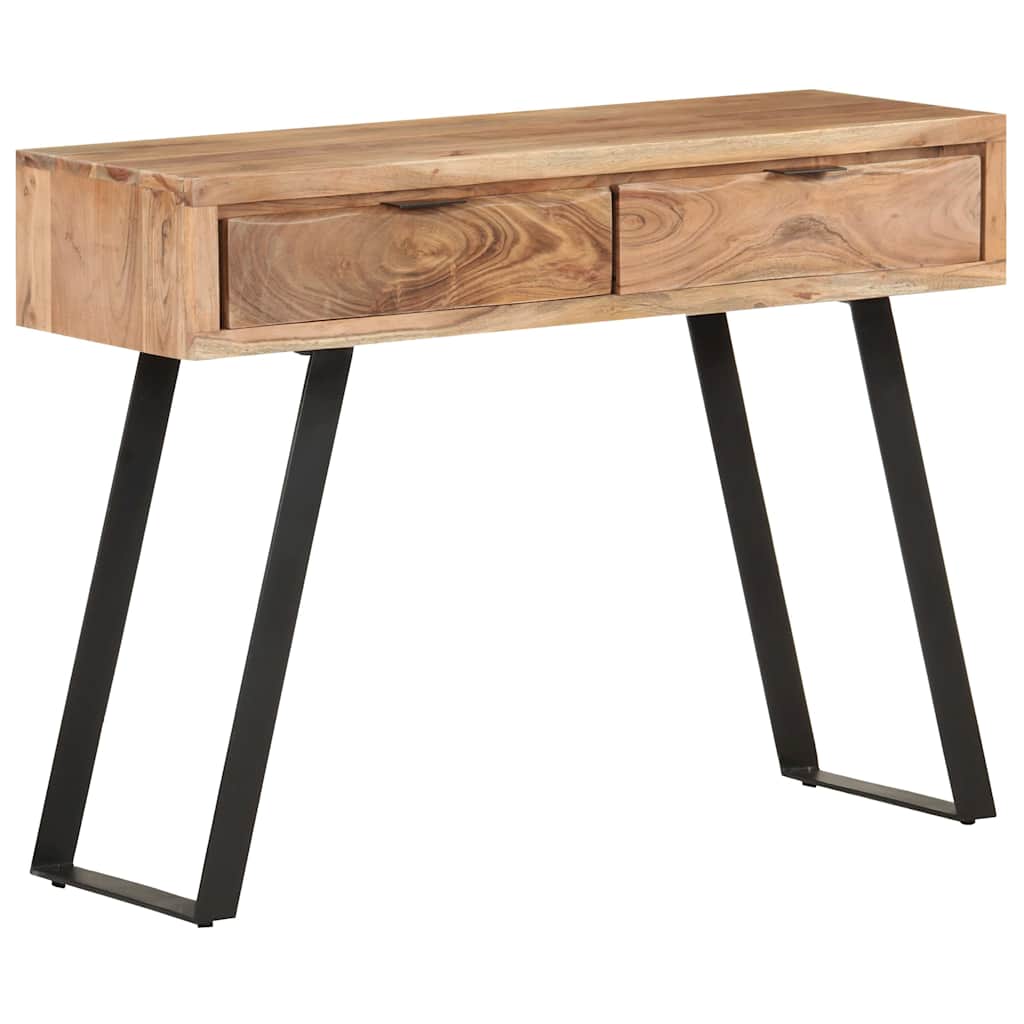 Console Table | Natural Acacia, Black | Solid Acacia wood, Steel | 100 cm