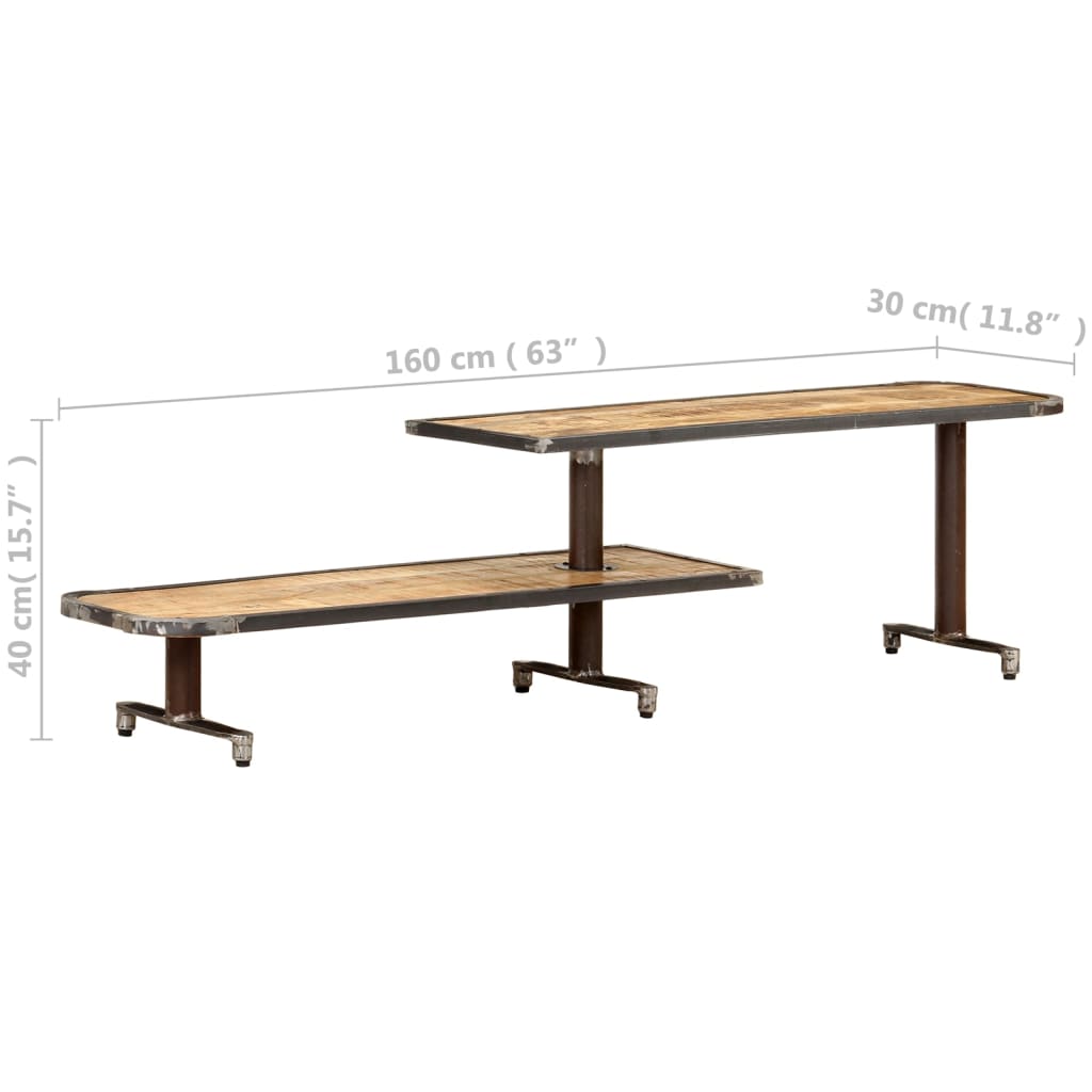 321960 vidaXL TV Cabinet 160x30x40 cm Solid Mango Wood
