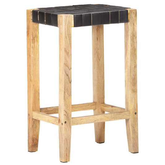 Bar Stools 2 pcs Black Real Leather 75 cm Bar Stools 2 pcs Black Real Leather 75 cm