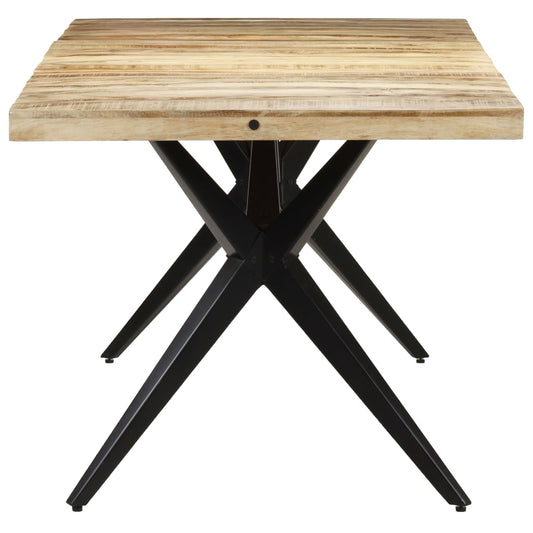 Dining Table 160x80x76 cm Rough Mango Wood Dining Table 160x80x76 cm Rough Mango Wood