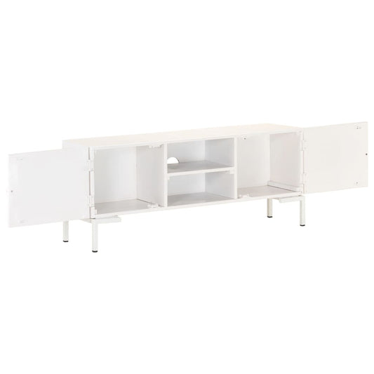 TV Cabinet White 115x30x46 cm Solid Mango Wood TV Cabinet White 115x30x46 cm Solid Mango Wood
