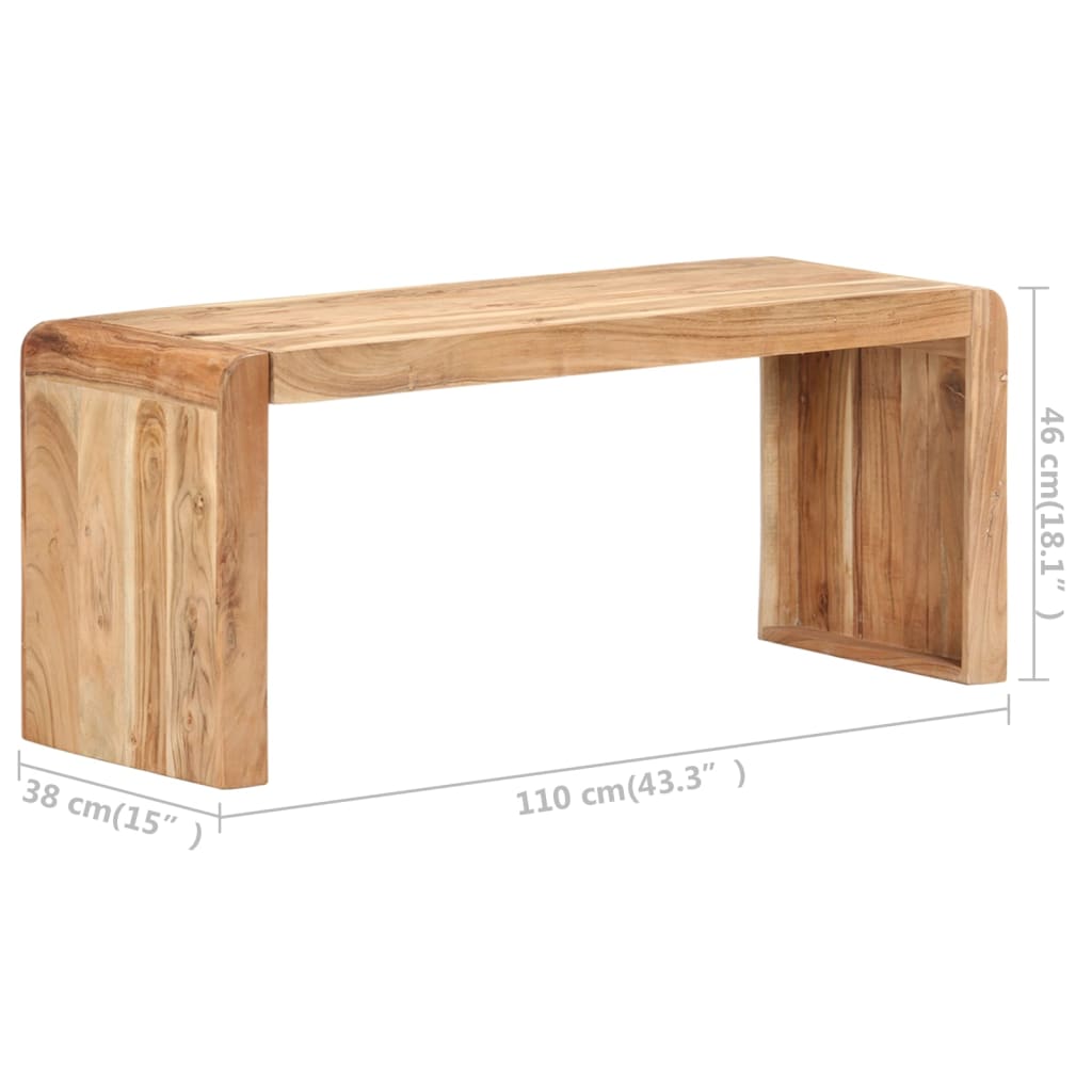323584 vidaXL Bench 110x38x46 cm Solid Acacia Wood