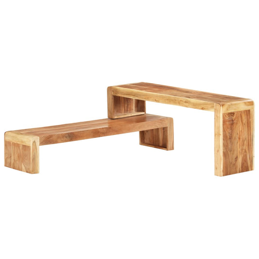 2 Piece TV Cabinet Solid Acacia Wood 2 Piece TV Cabinet Solid Acacia Wood