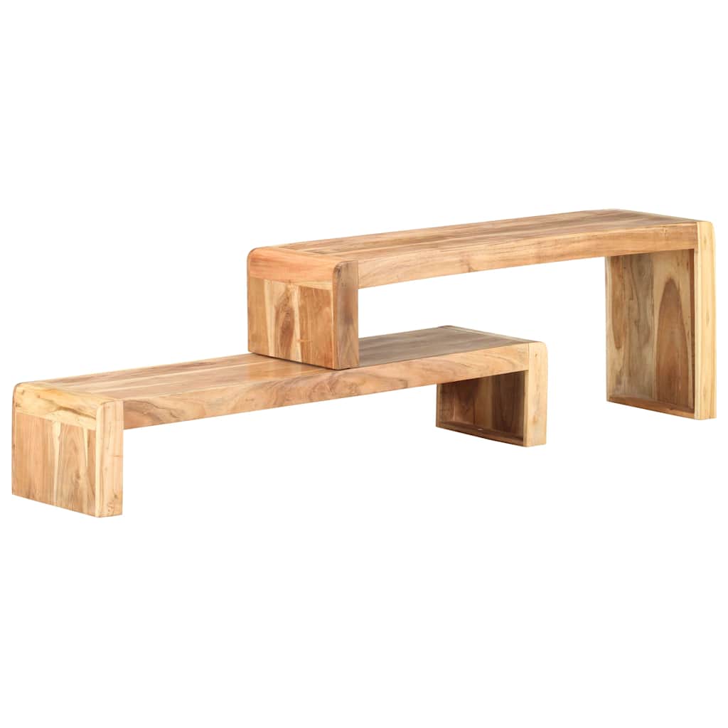 323589 vidaXL 2 Piece TV Cabinet Solid Acacia Wood