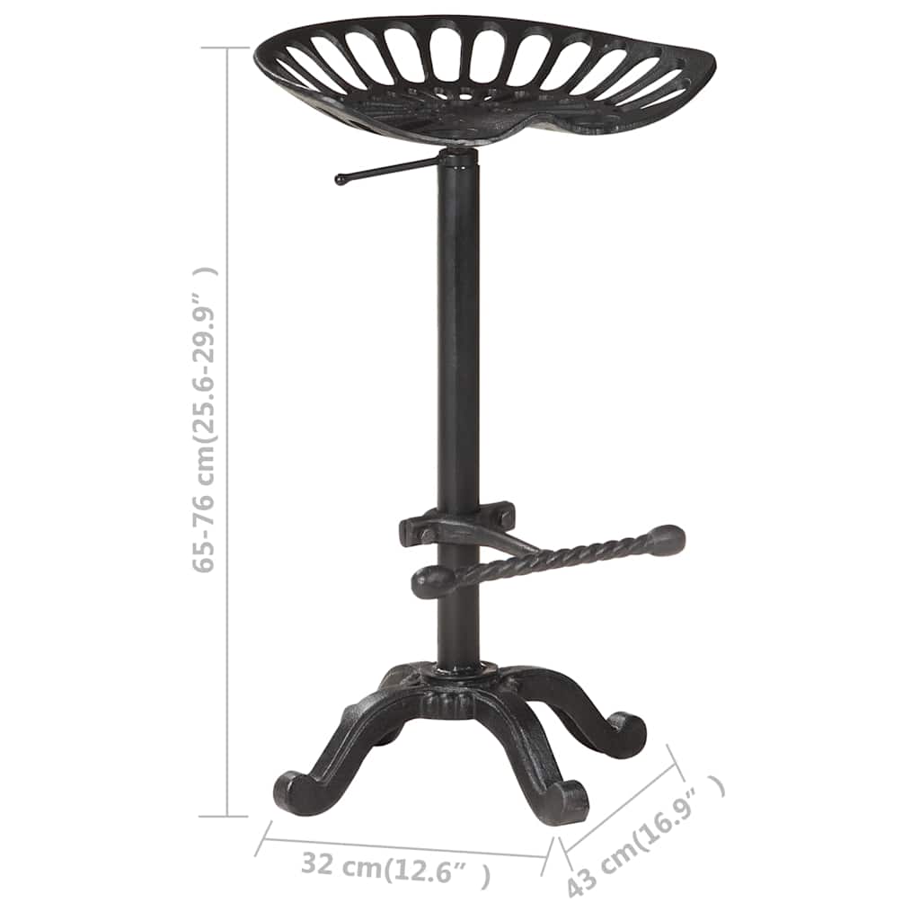 321044 vidaXL Bar Stool Black Cast Iron