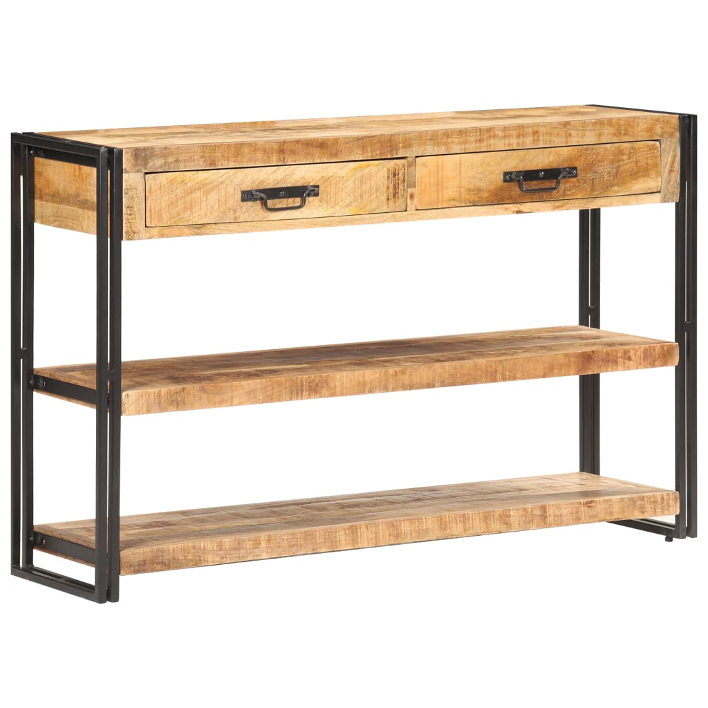 Sideboard 120x30x75 cm Solid Rough Mango Wood