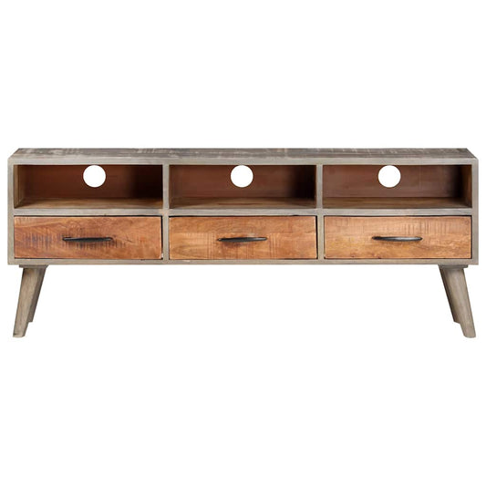 321805 vidaXL TV Cabinet Grey 130x35x51 cm Solid Rough Mango Wood 321805 vidaXL TV Cabinet Grey 130x35x51 cm Solid Rough Mango Wood