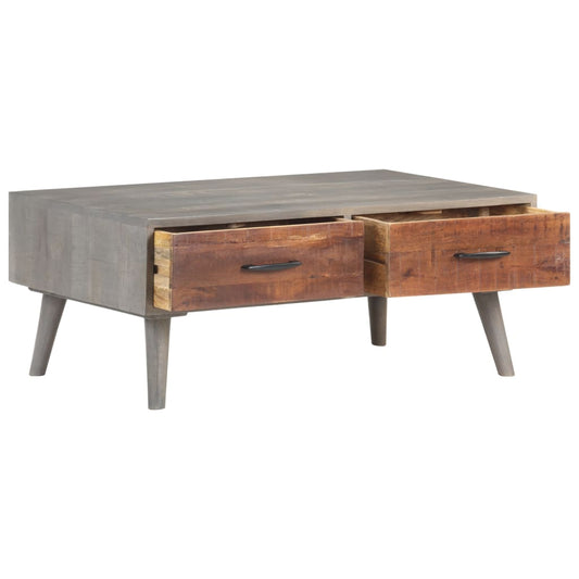 Coffee Table Grey 100x60x40 cm Solid Rough Mango Wood Coffee Table Grey 100x60x40 cm Solid Rough Mango Wood