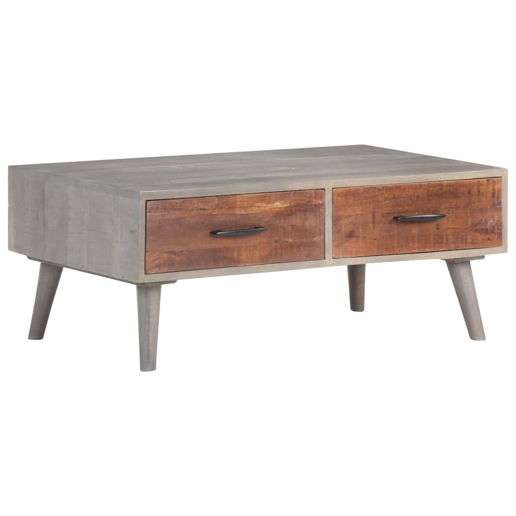 321808 vidaXL Coffee Table Grey 100x60x40 cm Solid Rough Mango Wood