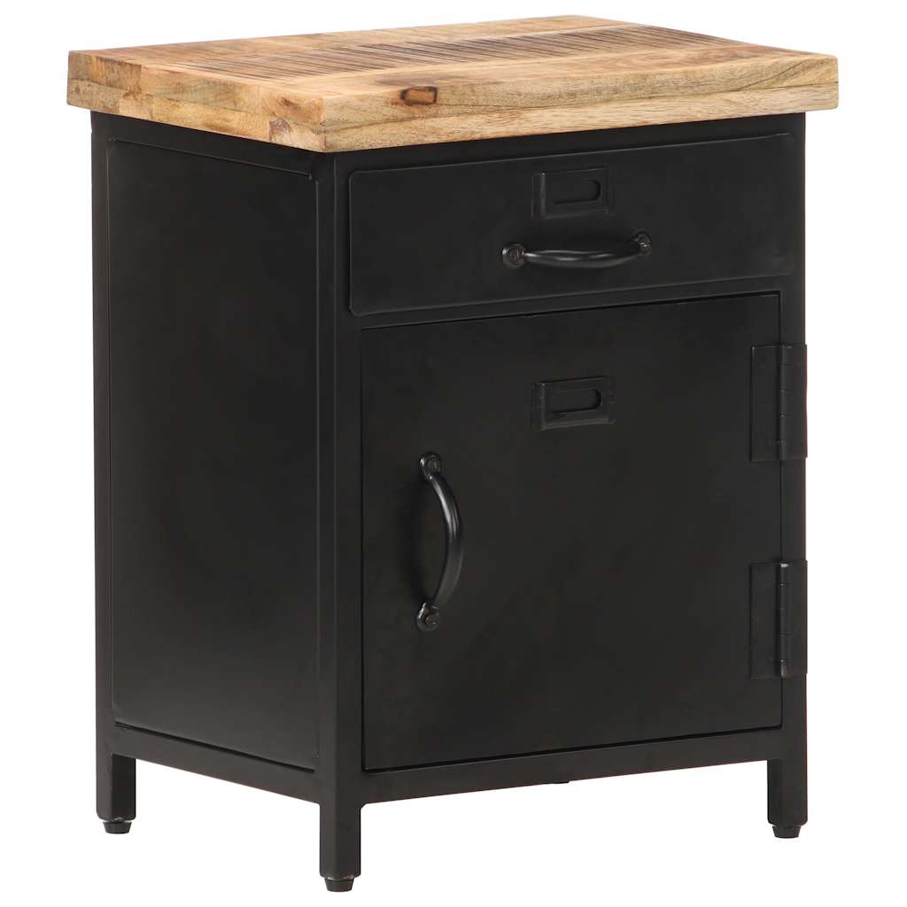 320664 vidaXL Bedside Cabinet 40x30x52 cm Rough Mango Wood