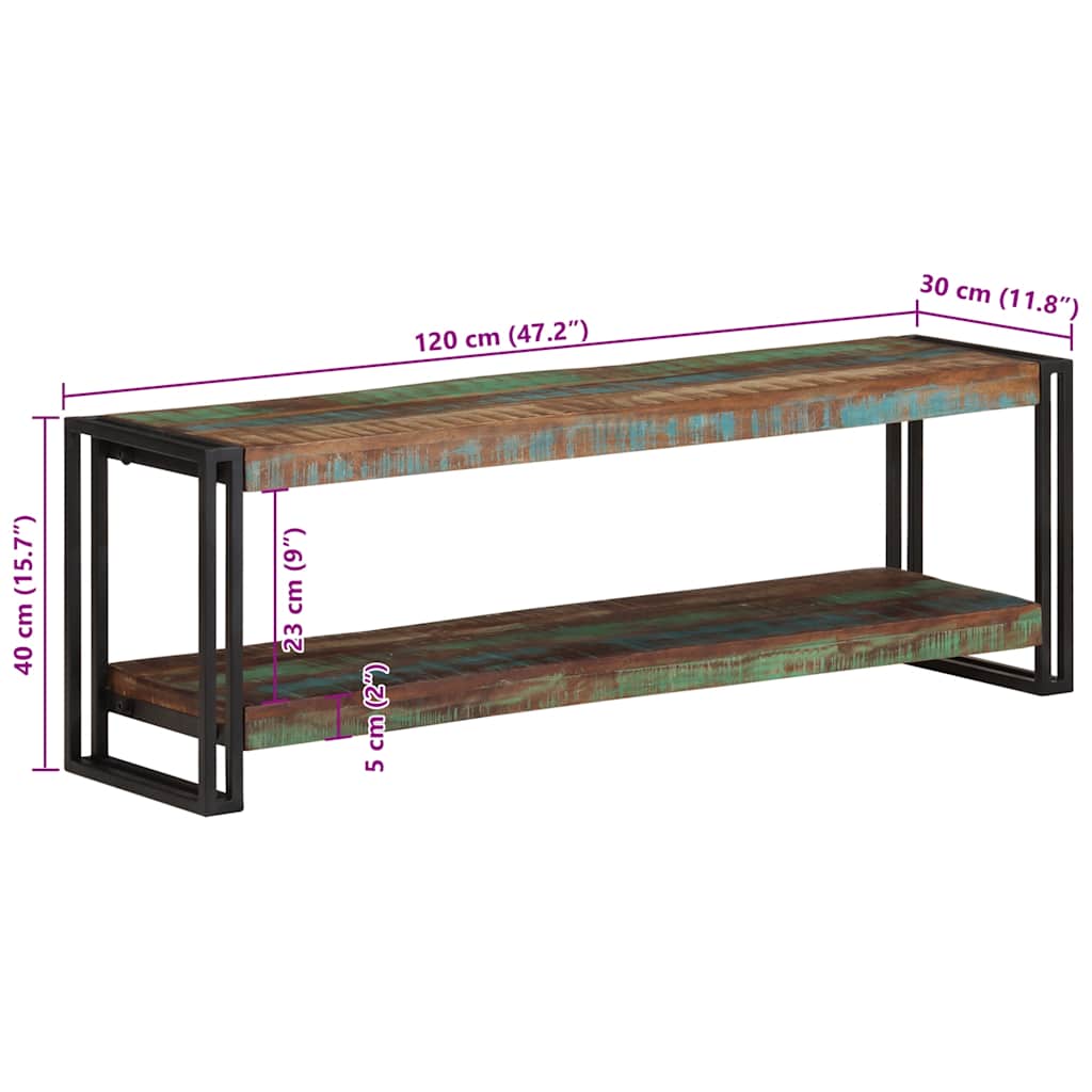 TV Cabinet 120x30x40 cm Solid Reclaimed Wood