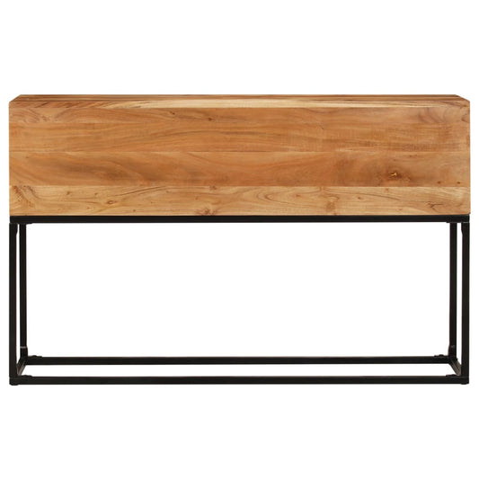 Console Table | Brown | Solid Acacia Wood, Powder-Coated Iron | 120 cm Console Table | Brown | Solid Acacia Wood, Powder-Coated Iron | 120 cm