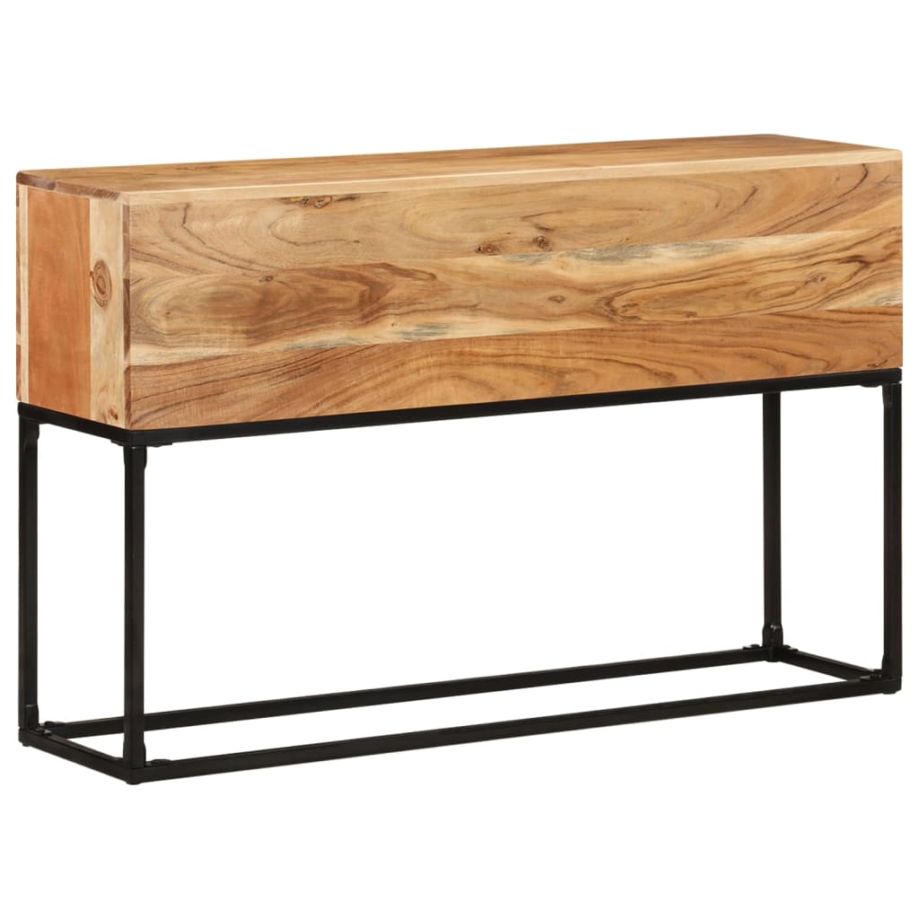 Console Table | Brown | Solid Acacia Wood, Powder-Coated Iron | 120 cm