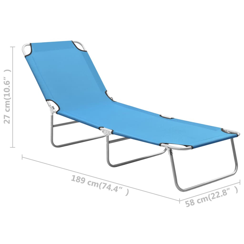 Sun Lounger | Turquoise Blue | Oxford fabric, Powder-coated steel