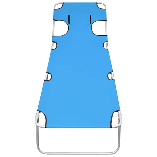 310332 vidaXL Folding Sun Lounger with Head Cushion Steel Turquoise Blue 310332 vidaXL Folding Sun Lounger with Head Cushion Steel Turquoise Blue
