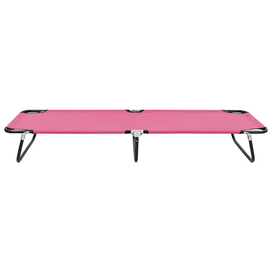 Folding Sun Lounger Steel Pink Folding Sun Lounger Steel Pink