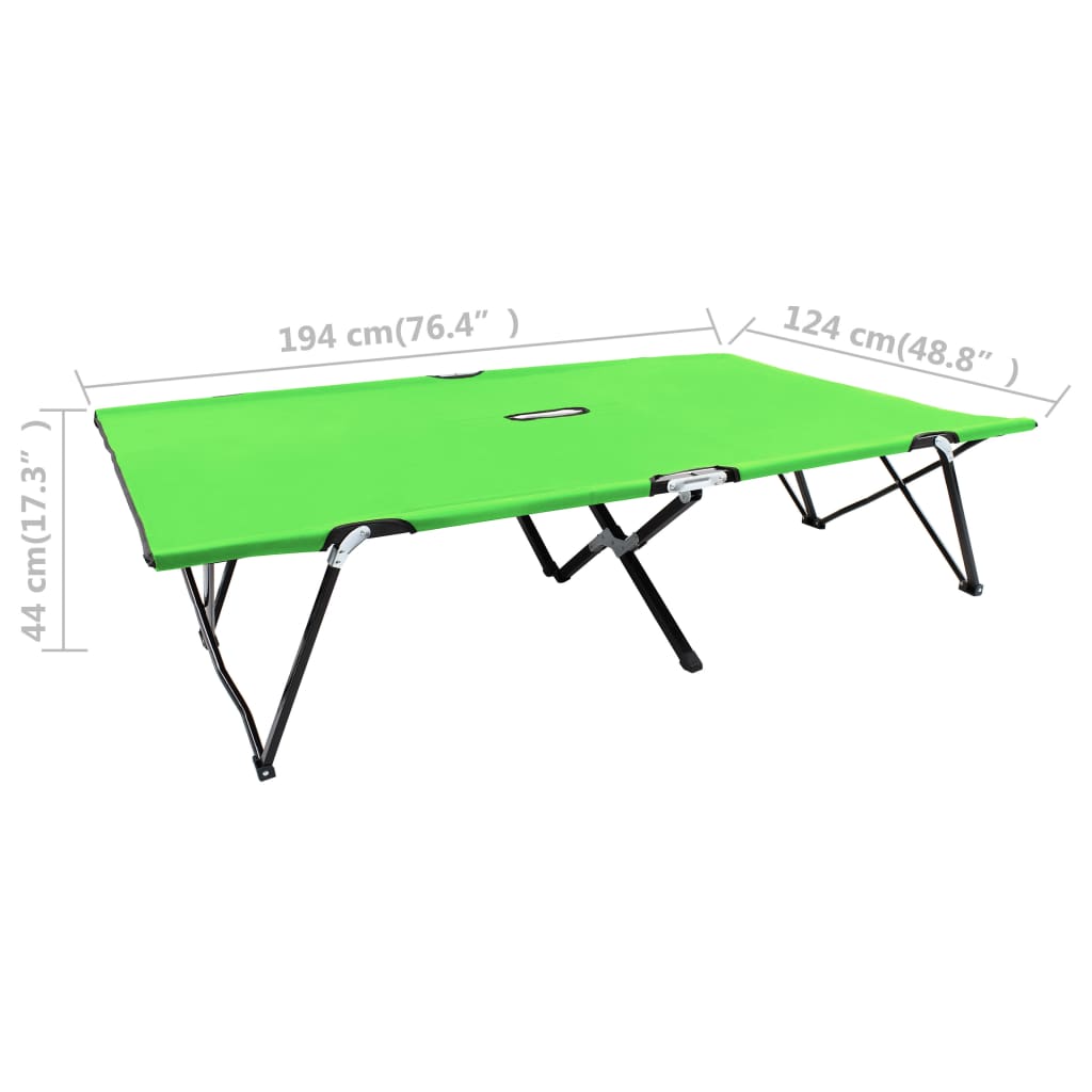 Sun Lounger | Green | 600 D Polyester, Powder-coated Steel | Double