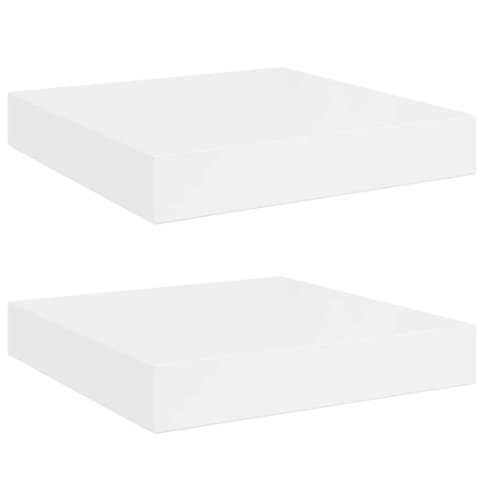 Floating Wall Shelves 2 pcs High Gloss White 23x23.5x3.8 cm MDF Floating Wall Shelves 2 pcs High Gloss White 23x23.5x3.8 cm MDF