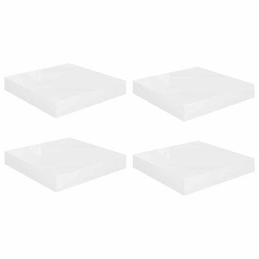 Floating Wall Shelves 4 pcs High Gloss White 23x23.5x3.8 cm MDF Floating Wall Shelves 4 pcs High Gloss White 23x23.5x3.8 cm MDF