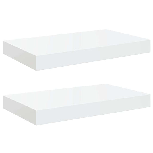 Floating Wall Shelves 2 pcs High Gloss White 40x23.5x3.8 cm MDF Floating Wall Shelves 2 pcs High Gloss White 40x23.5x3.8 cm MDF