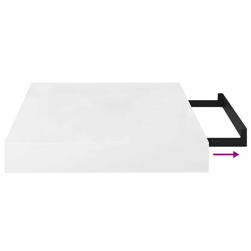 Floating Wall Shelves 4 pcs High Gloss White 40x23x3.8 cm MDF