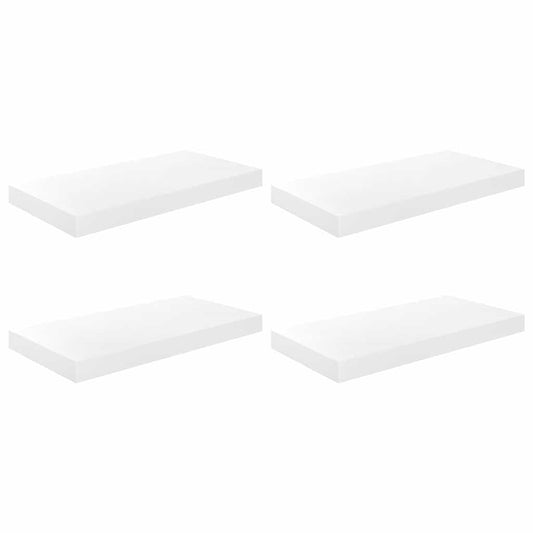 Floating Wall Shelves 4 pcs High Gloss White 50x23.5x3.8 cm MDF Floating Wall Shelves 4 pcs High Gloss White 50x23.5x3.8 cm MDF
