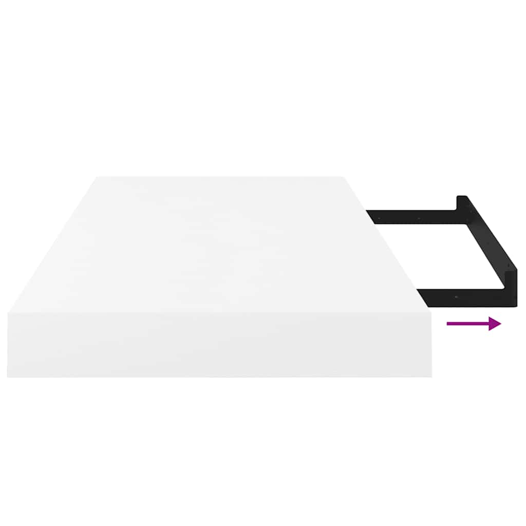 Floating Wall Shelves 4 pcs High Gloss White 50x23x3.8 cm MDF