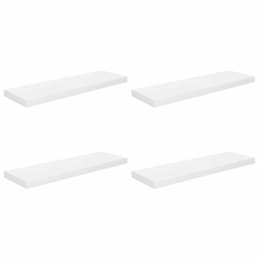 Floating Wall Shelves 4 pcs High Gloss White 80x23.5x3.8 cm MDF Floating Wall Shelves 4 pcs High Gloss White 80x23.5x3.8 cm MDF