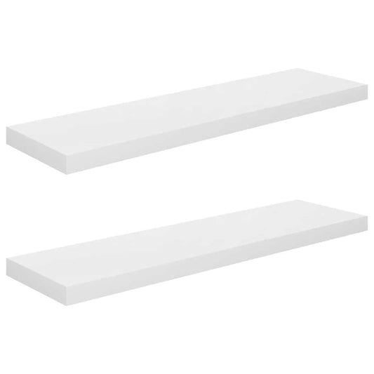 Floating Wall Shelves 2 pcs High Gloss White 90x23.5x3.8 cm MDF Floating Wall Shelves 2 pcs High Gloss White 90x23.5x3.8 cm MDF