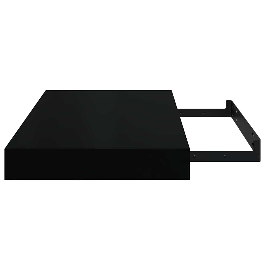 Floating Wall Shelves 2 pcs High Gloss Black 40x23x3.8 cm MDF