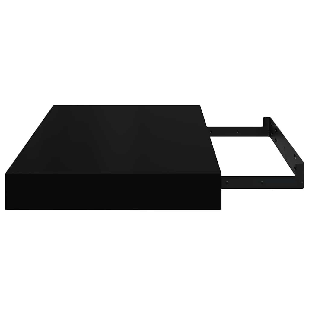 Floating Wall Shelves 4 pcs High Gloss Black 40x23.5x3.8 cm MDF