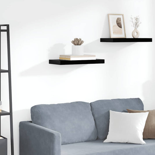 Floating Wall Shelf High Gloss Black 50x23x3.8 cm MDF Floating Wall Shelf High Gloss Black 50x23x3.8 cm MDF