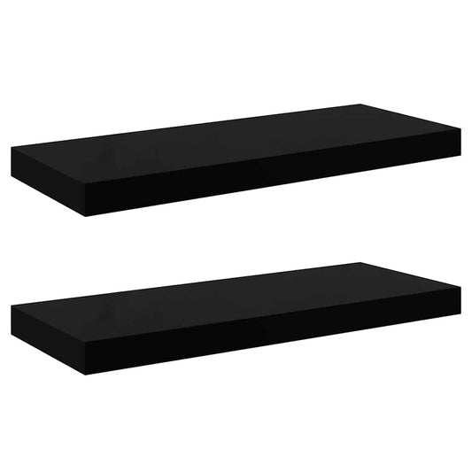 Floating Wall Shelves 2 pcs High Gloss Black 60x23.5x3.8 cm MDF Floating Wall Shelves 2 pcs High Gloss Black 60x23.5x3.8 cm MDF