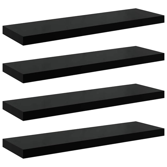 323774 vidaXL Floating Wall Shelves 4 pcs High Gloss Black 80x23,5x3,8 cm MDF 323774 vidaXL Floating Wall Shelves 4 pcs High Gloss Black 80x23,5x3,8 cm MDF