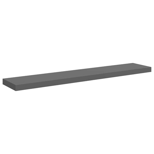 Floating Wall Shelf High Gloss Grey 120x23.5x3.8 cm MDF Floating Wall Shelf High Gloss Grey 120x23.5x3.8 cm MDF