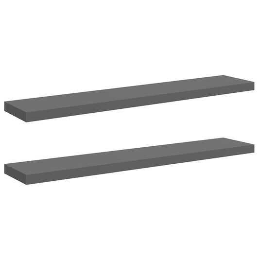 323800 vidaXL Floating Wall Shelves 2 pcs High Gloss Grey 120x23,5x3,8 cm MDF 323800 vidaXL Floating Wall Shelves 2 pcs High Gloss Grey 120x23,5x3,8 cm MDF