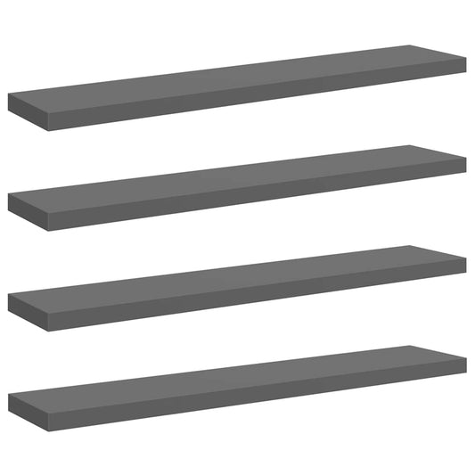 323801 vidaXL Floating Wall Shelves 4 pcs High Gloss Grey 120x23,5x3,8 cm MDF 323801 vidaXL Floating Wall Shelves 4 pcs High Gloss Grey 120x23,5x3,8 cm MDF