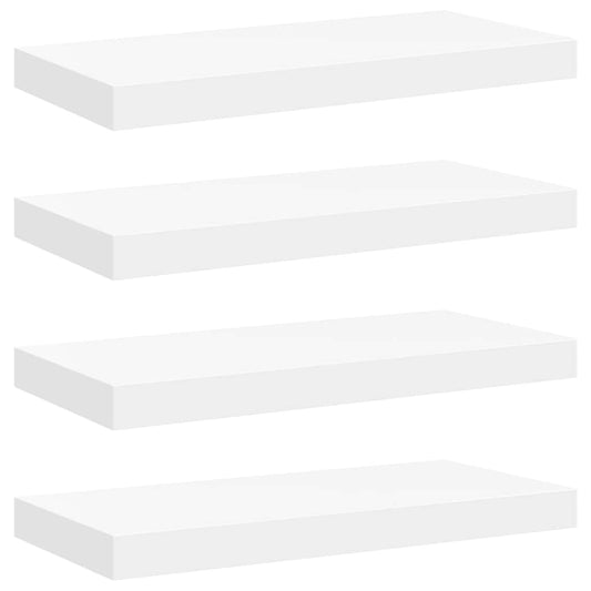 Floating Wall Shelves 4 pcs White 50x23.5x3.8 cm MDF Floating Wall Shelves 4 pcs White 50x23.5x3.8 cm MDF