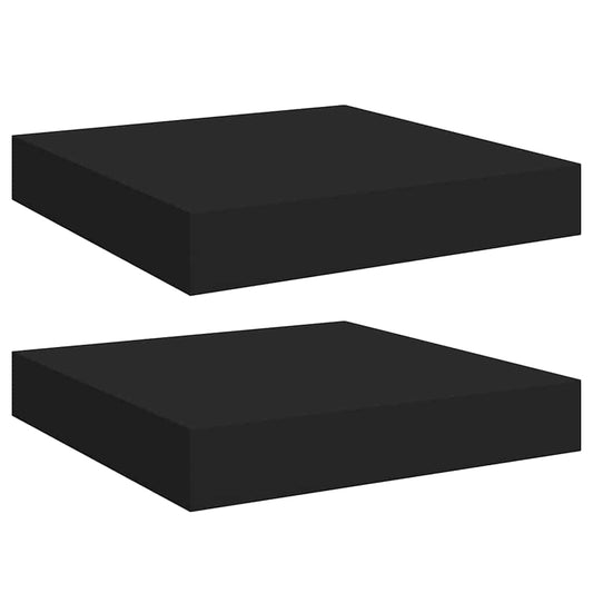 Floating Wall Shelves 2 pcs Black 23x23.5x3.8 cm MDF Floating Wall Shelves 2 pcs Black 23x23.5x3.8 cm MDF