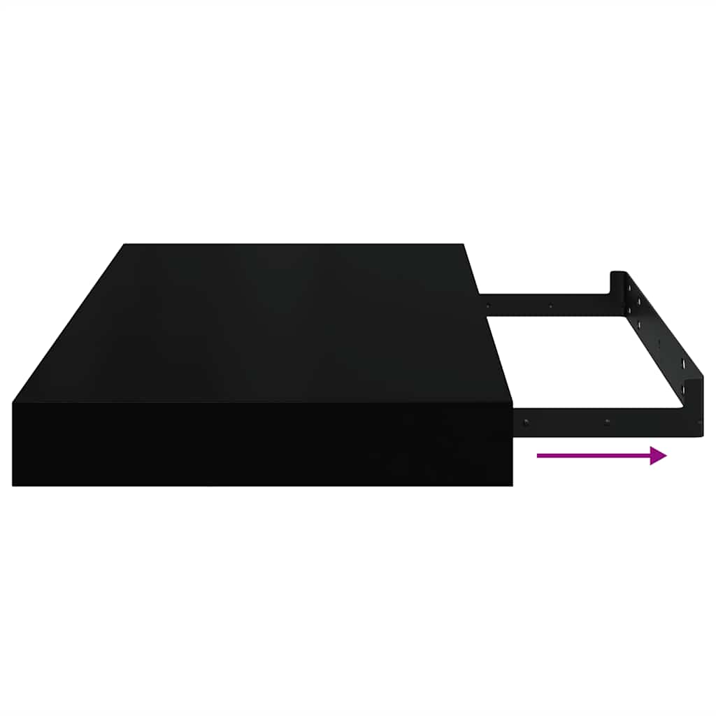 Floating Wall Shelves 2 pcs Black 40x23x3.8 cm MDF