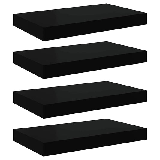 Floating Wall Shelves 4 pcs Black 40x23.5x3.8 cm MDF Floating Wall Shelves 4 pcs Black 40x23.5x3.8 cm MDF