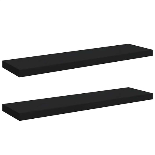 Floating Wall Shelves 2 pcs Black 90x23.5x3.8 cm MDF Floating Wall Shelves 2 pcs Black 90x23.5x3.8 cm MDF