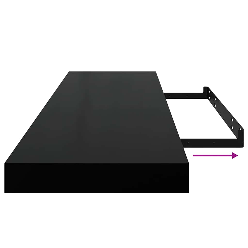 Floating Wall Shelves 4 pcs Black 90x23.5x3.8 cm MDF